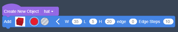 box options expanded, showing: W(35), L(5), H(20), edge(0), Edge Steps(10)